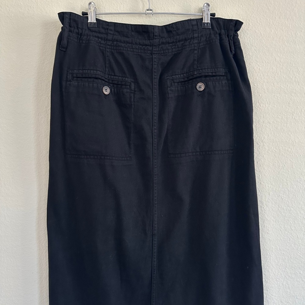 Free People Cotton Black Maxi Skirt Women's 10  Western Festival Rodeo Peasant - Picture 4 of 12